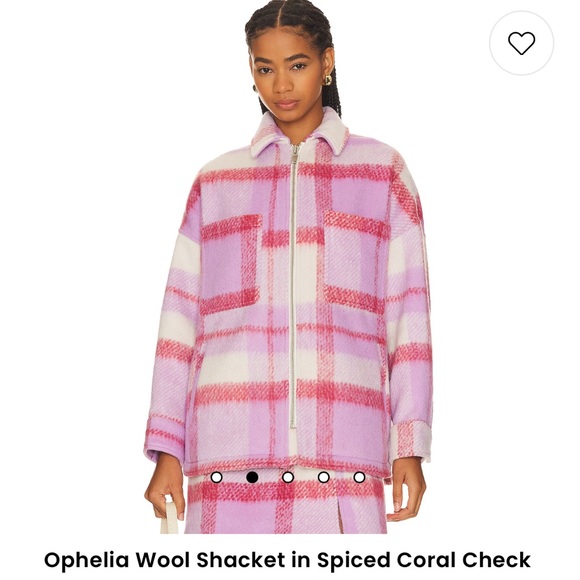 NWT Ena Pelly Lined Ophelia Wool Shacket in Spiced Coral Check, oversized size 8 - Picture 10 of 15